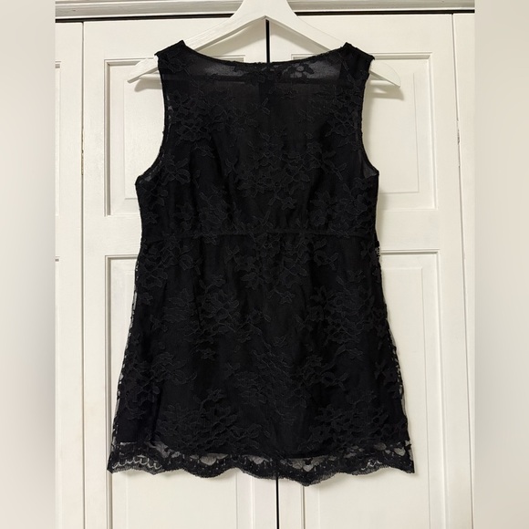 Y2K New York & Co. Black Lace Velvet Embellished Babydoll Top Vamp Goth Med - Picture 3 of 8